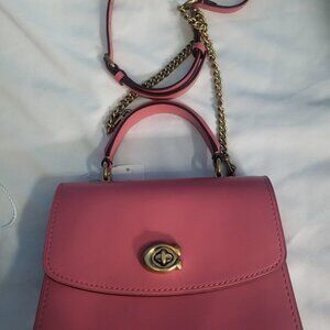 Nwt Coach Orchid Leather Parker Shoulder Top Handle Handbag Purse